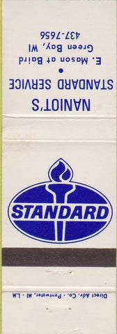 Matchbook Cover - Naniot's Standard oil gas Green Bay WI WEAR