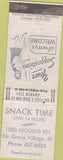 Matchbook Cover - Snack Time Elk Grove Village IL girlie