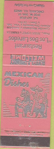 Matchbook Cover - Los Dos Laredos Chicago IL Mexican Food