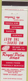 Matchbook Cover - Royal Palm Diner Pompano Beach FL