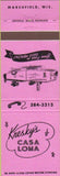 Matchbook Cover - Kresky's Casa Loma Marshfield WI