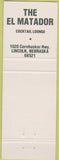 Matchbook Cover - El Matador Lincoln NE