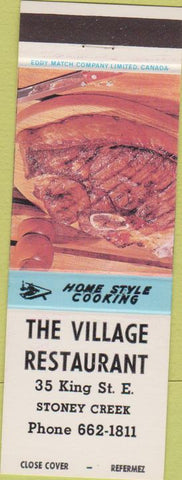 Matchbook Cover - Village Restaurant Stoney Creek Canada