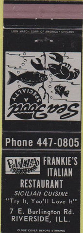 Matchbook Cover - Franklin's Italian food Riverside IL