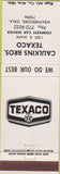 Matchbook Cover - Caulkins Texaco oil gas Weatherford OK