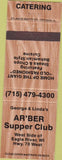 Matchbook Cover - Ar'ber Supper Club Eagle River WI