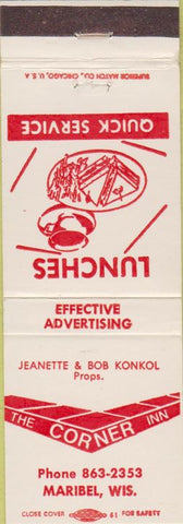 Matchbook Cover - Corner Inn Maribel WI