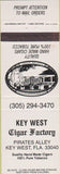 Matchbook Cover - Key West Cigar Factory FL