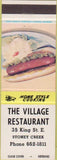 Matchbook Cover - Village Restaurant Stoney Creek Canada
