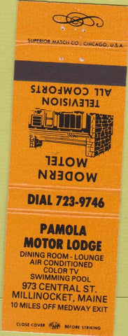 Matchbook Cover - Pamola Motor Lodge Millinocket ME