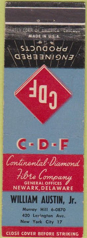 Matchbook Cover - Diamond Fibre William Austin NYC wear