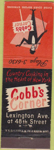 Matchbook Cover - Cobb's Corner New York City