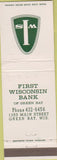 Matchbook Cover - First Wisconsin Bank Green Bay WI