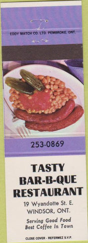 Matchbook Cover - Tasty BBQ Windsor ON