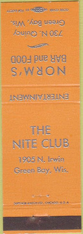 Matchbook Cover - Norm's Nite Club Green Bay WI