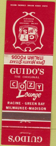 Matchbook Cover - Guido's Italian Food Milwaukee Madison WI