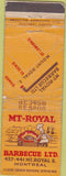 Matchbook Cover - Mt Royal BBQ Montreal QC WORN