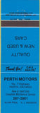 Matchbook Cover - Perth Motors ON