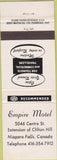 Matchbook Cover - Empire Motel Niagara Falls Canada