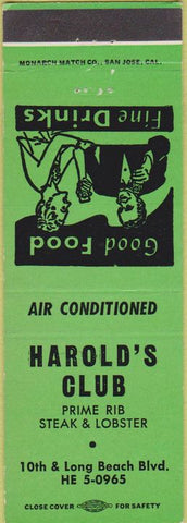 Matchbook Cover - Harold's Club CA