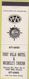 Matchbook Cover - Fort Village Motel Fort Erie ON