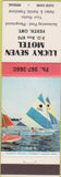 Matchbook Cover - Lucky Seven Motel Perth ON