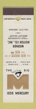 Matchbook Cover - 1956 Mercury Werner Motors Tell City IN