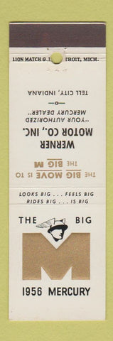 Matchbook Cover - 1956 Mercury Werner Motors Tell City IN