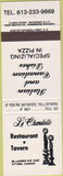 Matchbook Cover - La Chandelle Restaurant Ottawa