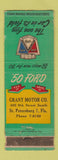 Matchbook Cover - 1950 Ford Grant Motor St Petersburg FL WEAR