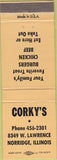 Matchbook Cover - Corky's Norridge IL