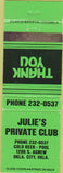 Matchbook Cover - Julie's Private Club Oklahoma City OK