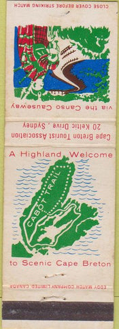 Matchbook Cover - Canso Causeway Cape Breton Sydney bagpipes