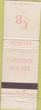 Matchbook Cover - Cambridge Beaches Bermuda WORN