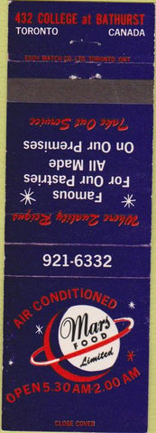 Matchbook Cover - Mars Food Toronto Canada