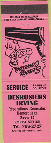 Matchbook Cover - Desrosiers Irving Port Cartier