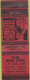 Matchbook Cover - Club Cigar Store Albany OR WEAR