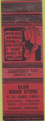 Matchbook Cover - Club Cigar Store Albany OR WEAR