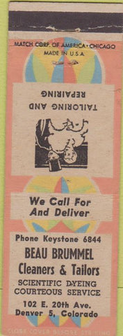 Matchbook Cover - Beau Brummel Cleaners Denver CO wear