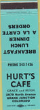 Matchbook Cover - Hurt's Cafe Grand Junction CO