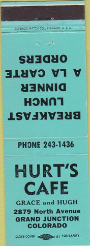Matchbook Cover - Hurt's Cafe Grand Junction CO