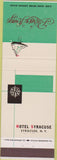 Matchbook Cover - Hotel Syracuse NY