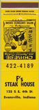 Matchbook Cover - F's Steak House Evansville IN