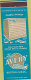 Matchbook Cover - Hotel Avery Boston MA