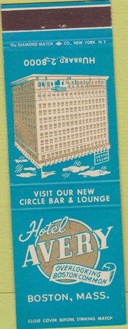 Matchbook Cover - Hotel Avery Boston MA