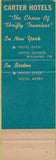 Matchbook Cover - Hotel Avery Boston MA
