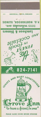 Matchbook Cover - Grove Inn Northbrook IL