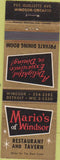 Matchbook Cover - Mario's of Windsor ON