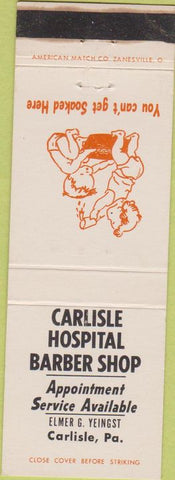 Matchbook Cover - Carlisle Hospital Barber Shop PA