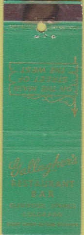 Matchbook Cover - Gallagher's Restaurant Glenwood Springs CO